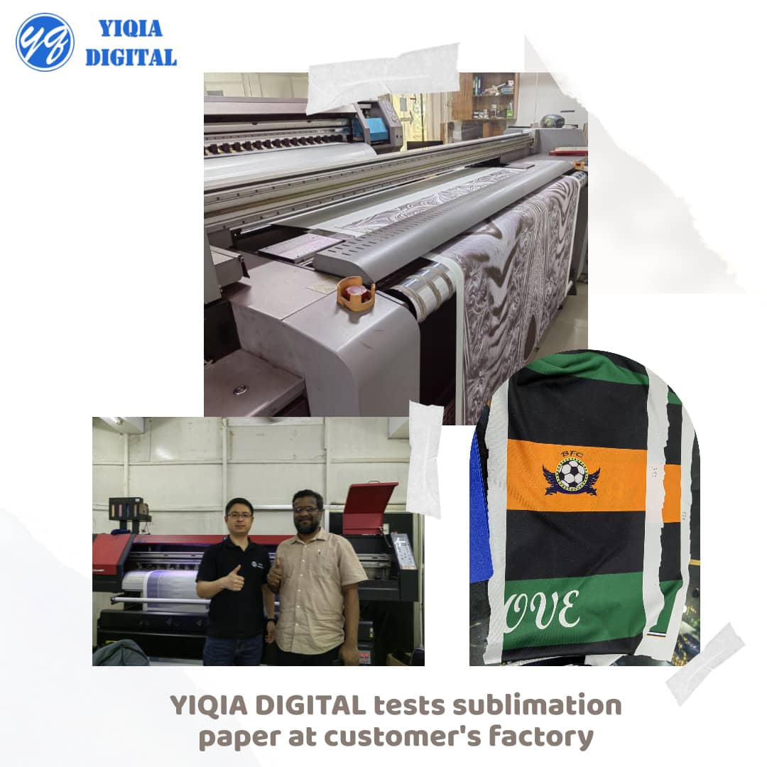 YIQIA-DIGITAL-tests-sublimation-paper-at-customer's-factory